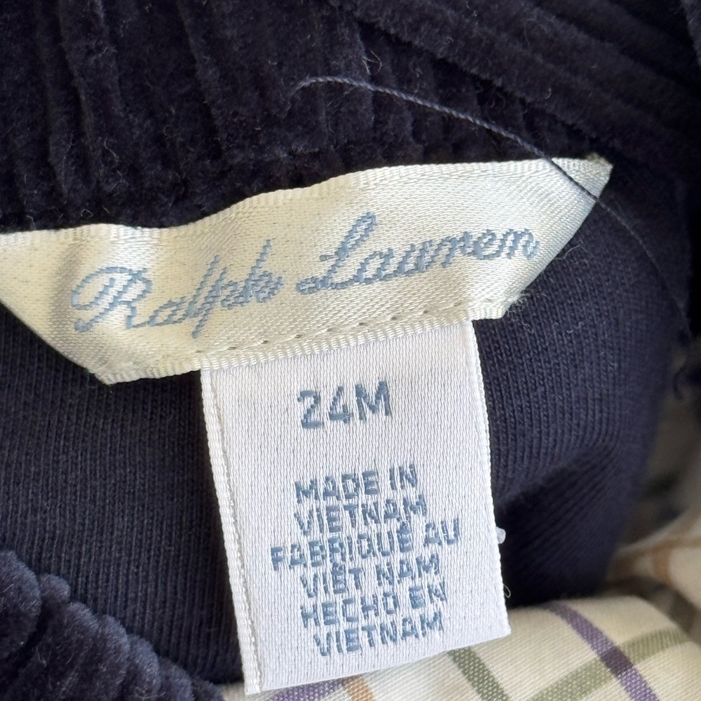 Ralph Lauren Baby Boys 2pc Corduroy Overalls Outfit Sheep Embroidery 24M NWT - Picture 10 of 14